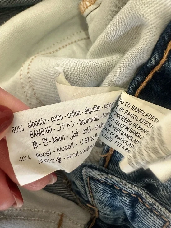 Zara Mom Jean Shorts High Waisted Denim Size 2 Medium Wash Casual Summer - Picture 5 of 5